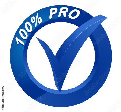 100 pour 100 pro sur bouton web 3d bleu