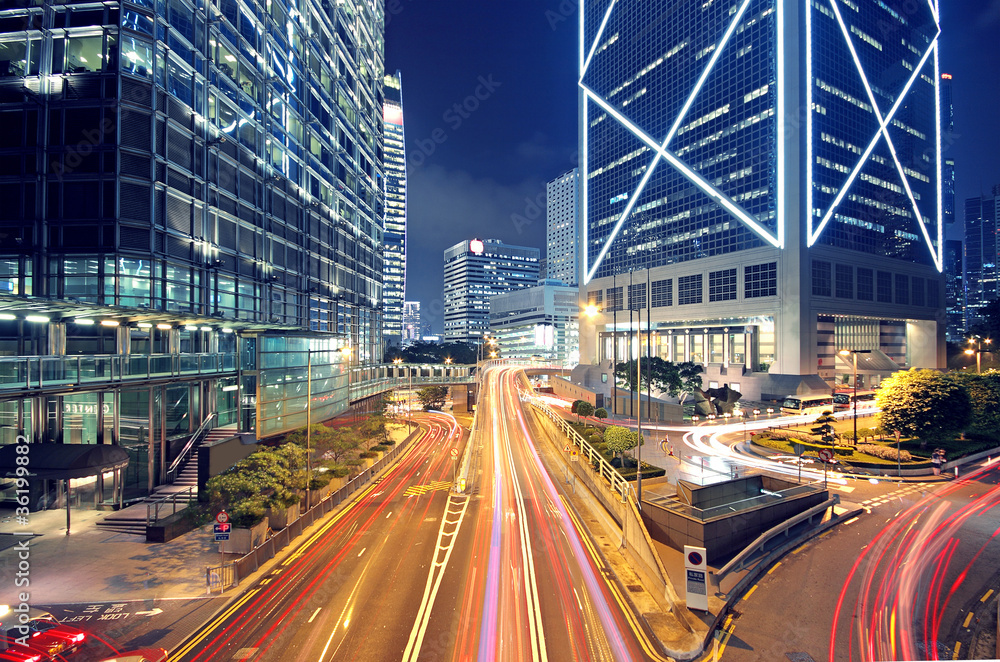 High speed traffic and blurred light trails High speed traffic and blurred light trails