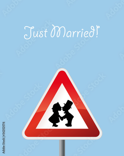 Schild Just Married