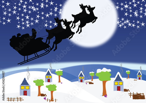 Babbo Natale sulla slitta vector