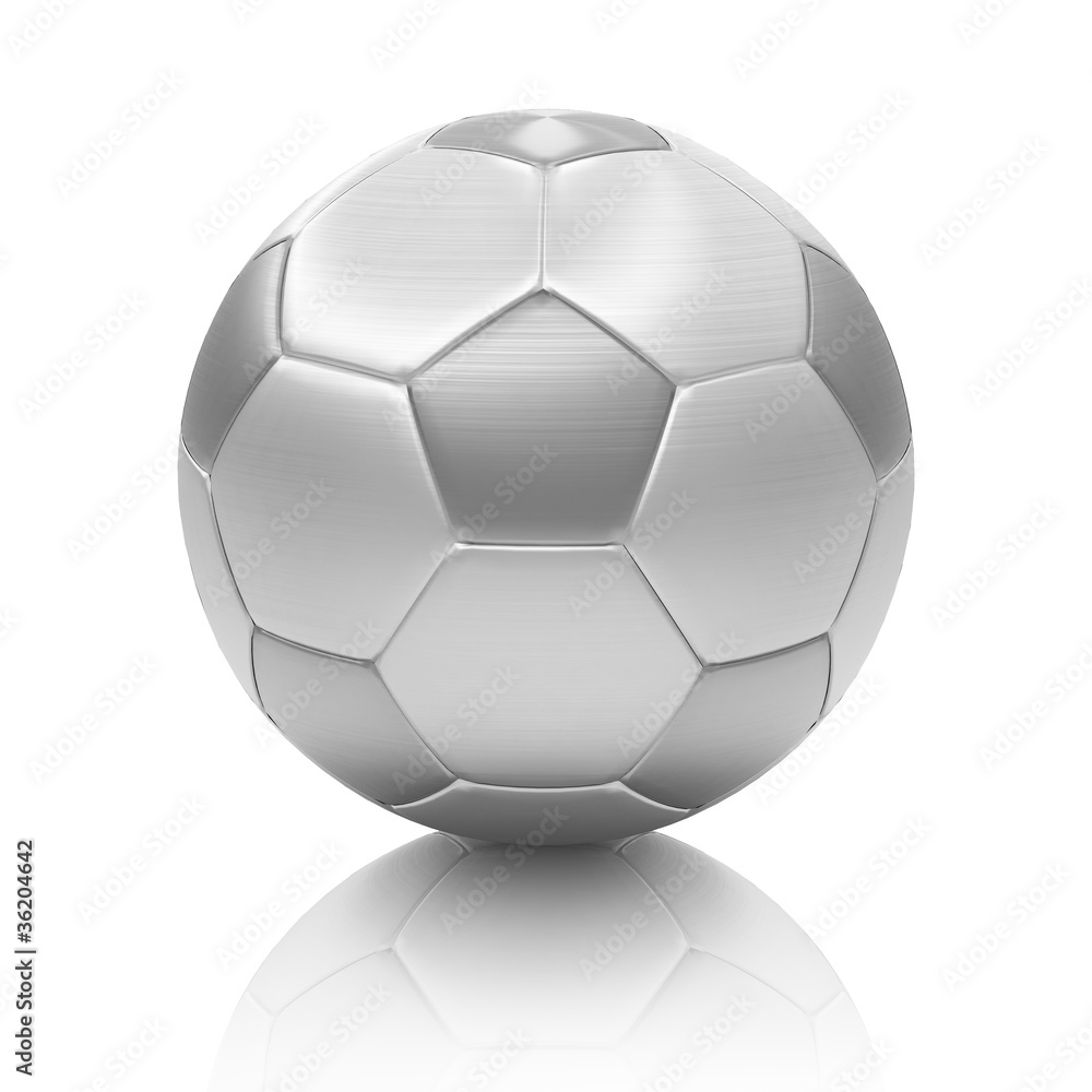 silver soccer ball isolated on white background silver soccer ball isolated on white background