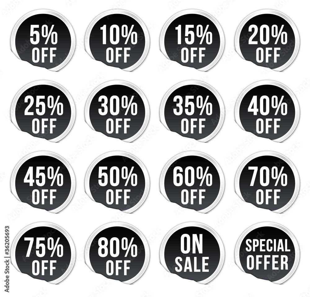 discount labels -black pack discount labels -black pack
