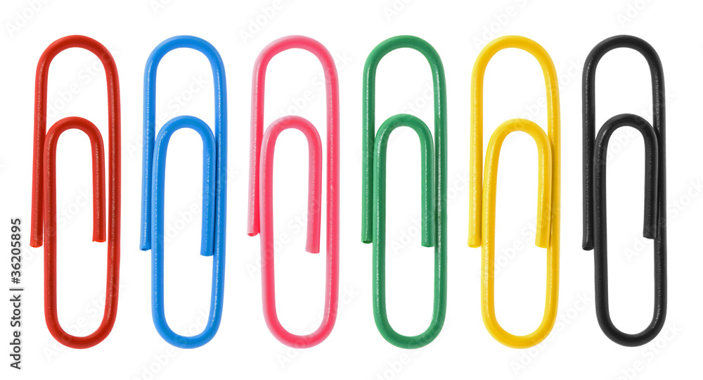 Collection of colorful paper clips Collection of colorful paper clips