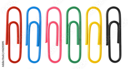 Collection of colorful paper clips photo