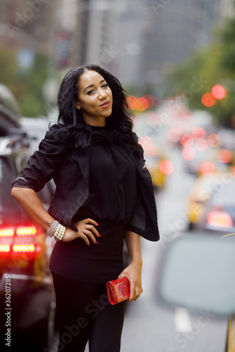 Fashion Model in Traffic