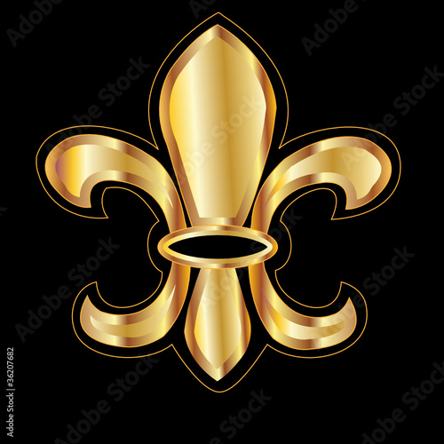 Golden glowing flour de lis