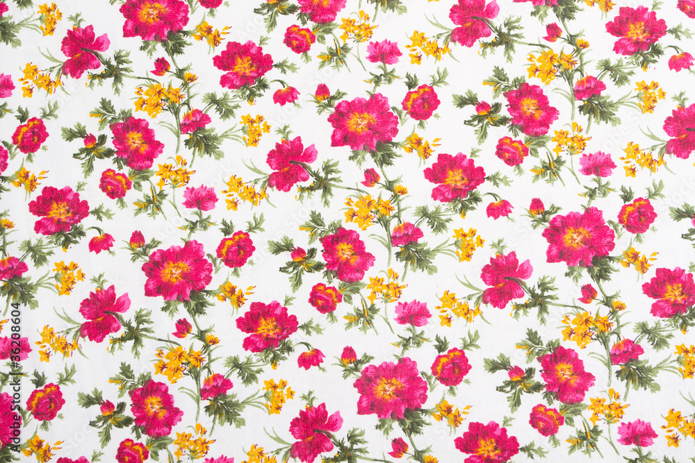 Floral pattern on seamless cloth. Flower bouquet.