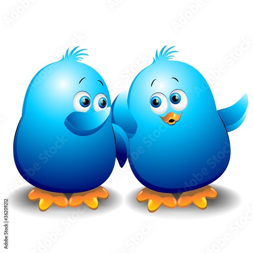 Pulcino Passerotto Blu Chat Blog Blue Birds Talking-Vector