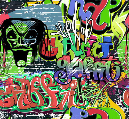 graffiti wall vector seamless background