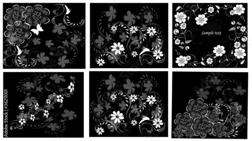 Canvas Print floral design elements