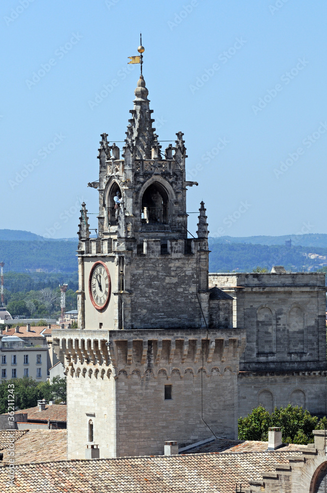 Clock tower of Hotel de Ville - Town Hall in Avignon