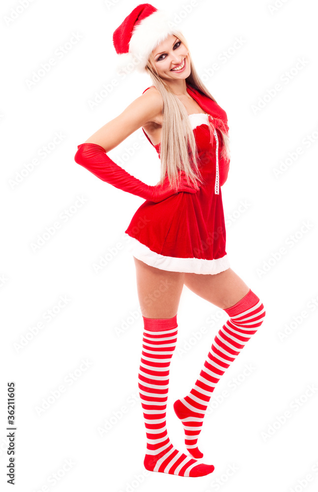 woman dressed as Santa