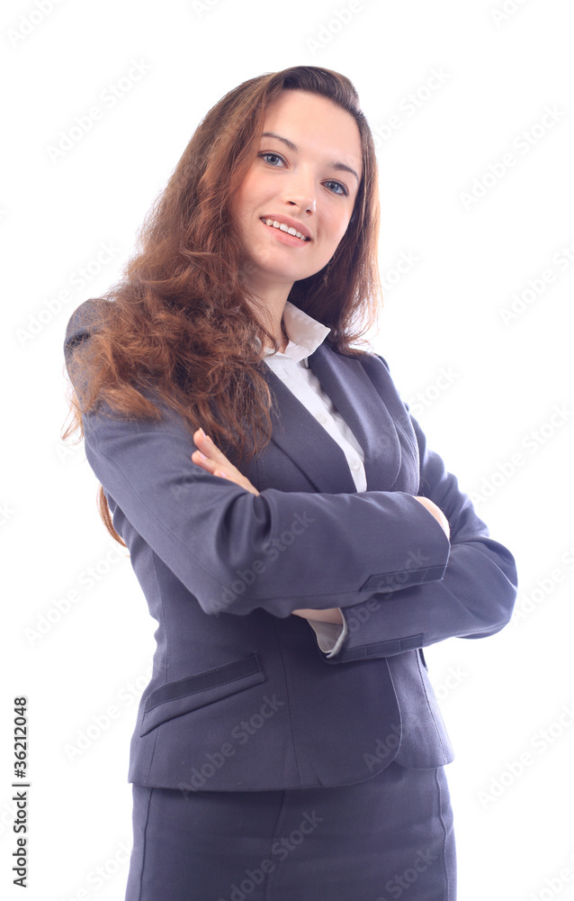 Smiling business woman. Isolated over white background Smiling business woman. Isolated over white background