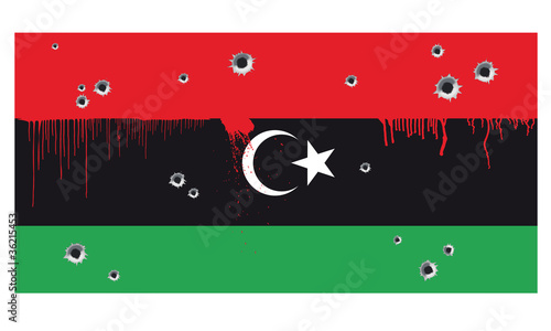 Flagge Libyen Krieg