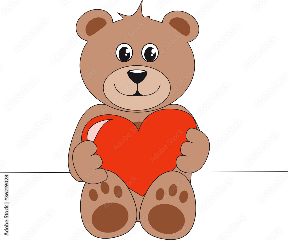 Obraz premium teddy mit herz