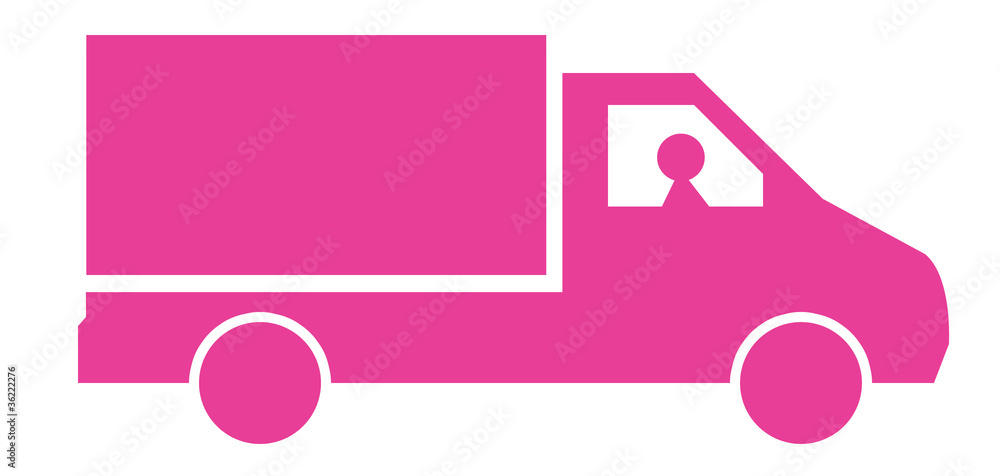 camion livraison rose Stock-Illustration | Adobe Stock