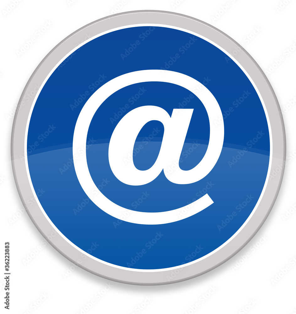 Icone Bouton bleu - Arobase internet e-mail Icone Bouton bleu - Arobase internet e-mail