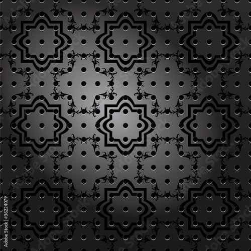 Seamless ornamental metal plate vector