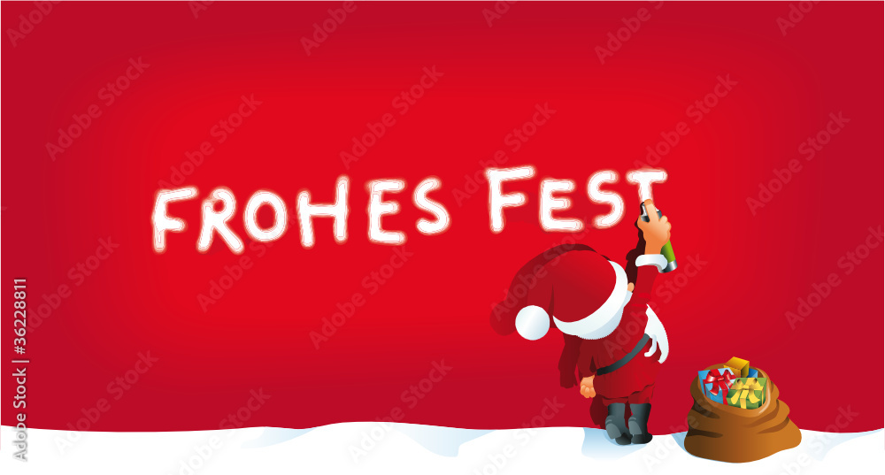 Santa sprüht Frohes Fest