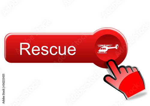 Rescue button with red hand