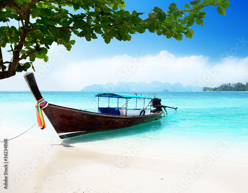 long boat and poda island in Thailand