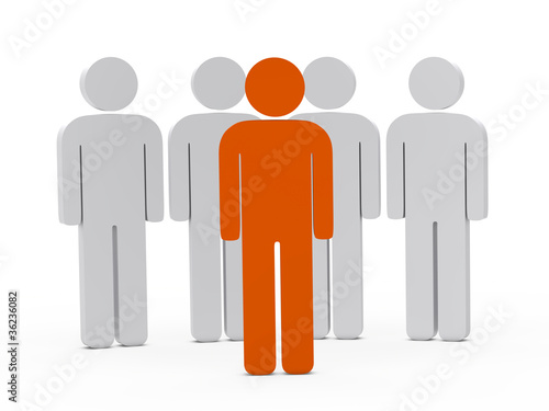 3d man leadership orange