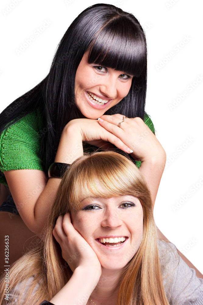 Naklejka premium Two young women