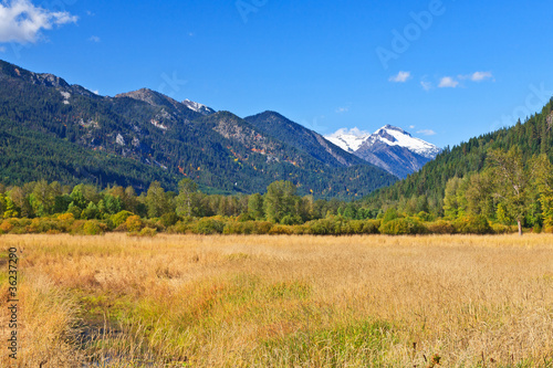 Snow peaks in the Fall