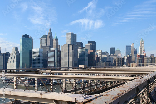 New York skyline in sunny ambiance