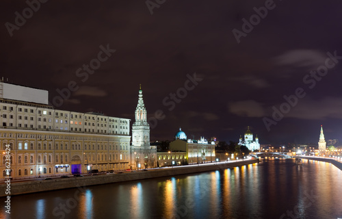 Moskva River in night. Russia
