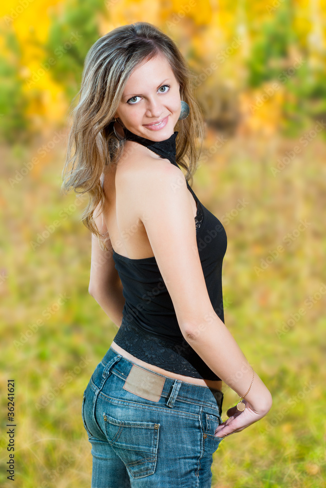 girl in autumn wood girl in autumn wood