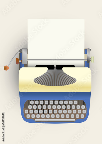 typewriter with a paper