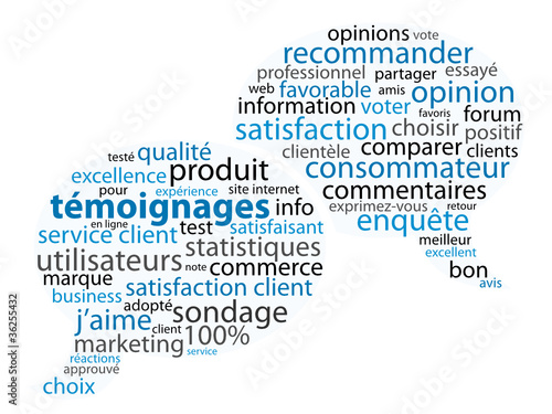 Nuage de Tags "TEMOIGNAGES" (avis clients vote opinions bouton)