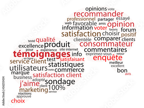 Nuage de Tags "TEMOIGNAGES" (avis clients vote opinions bouton)