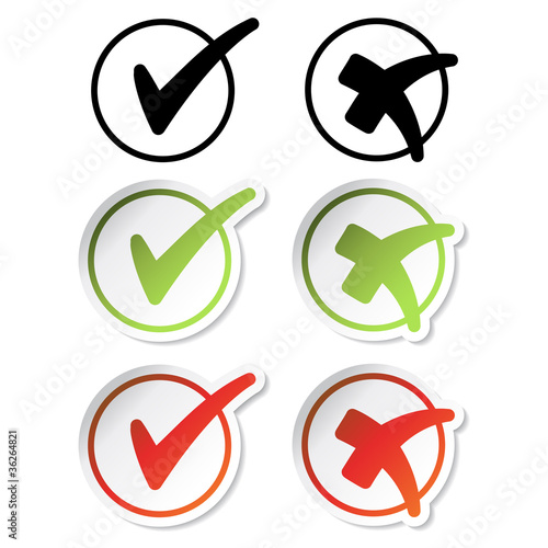 Vector check mark stickers
