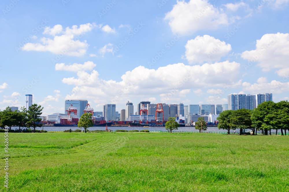 Fototapeta premium Tokyo Skyscrapers view from Odaiba