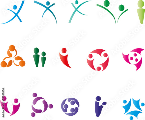 Menschen, Logos, Zeichen, Symbole, Design, Elements