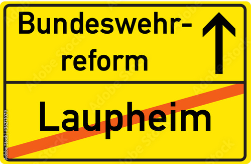 Schild Bundeswehrreform Laupheim