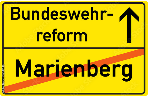 Schild Bundeswehrreform Marienberg