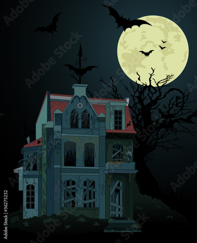 Spooky haunted house background