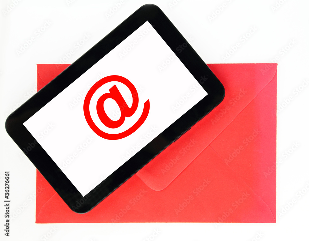 Digital tablet on the envelope Digital tablet on the envelope