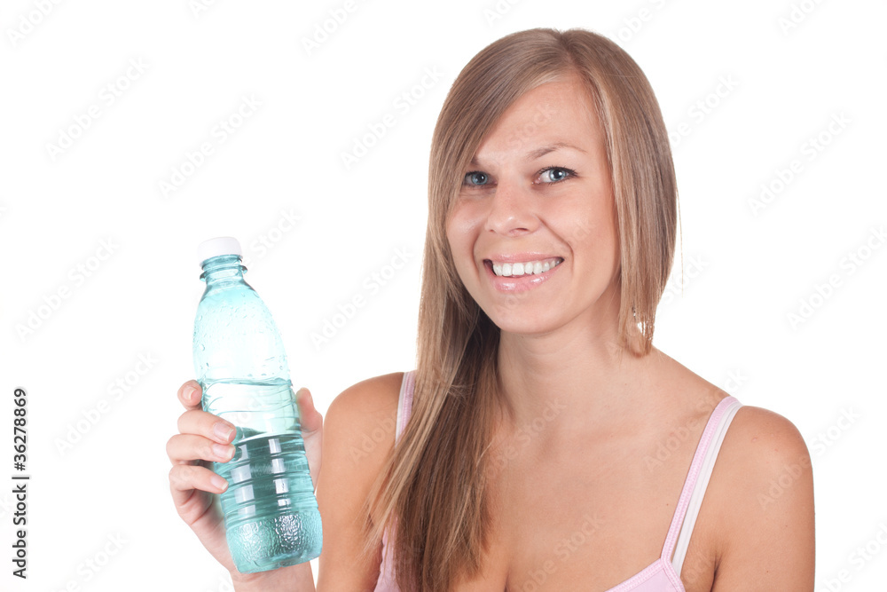 beautiful woman with bottle of water beautiful woman with bottle of water
