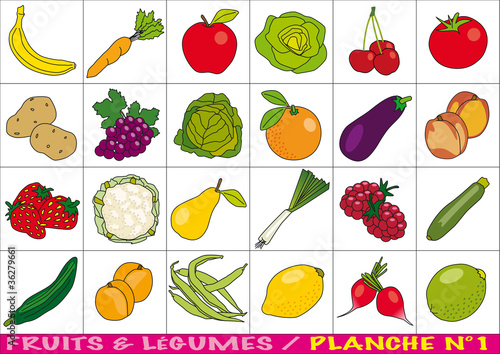 fruits et légumes - planche n°1