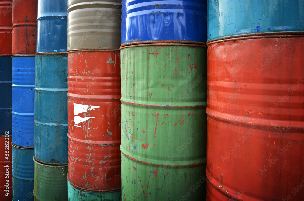 stack of oil drums stack of oil drums