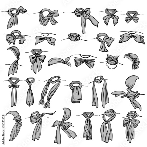 set of different neckerchiefs