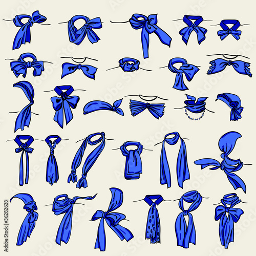 set of different neckerchiefs