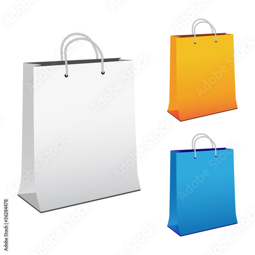 Vector paper shopping bags