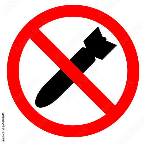 Stop bombing sign