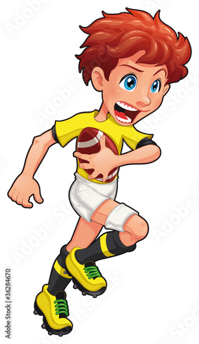 Rugby player. Vector cartoo...
