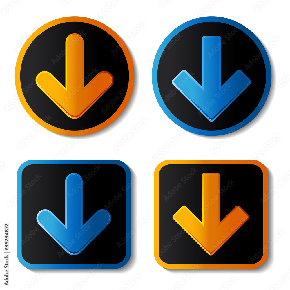 Vector download buttons Vector download buttons